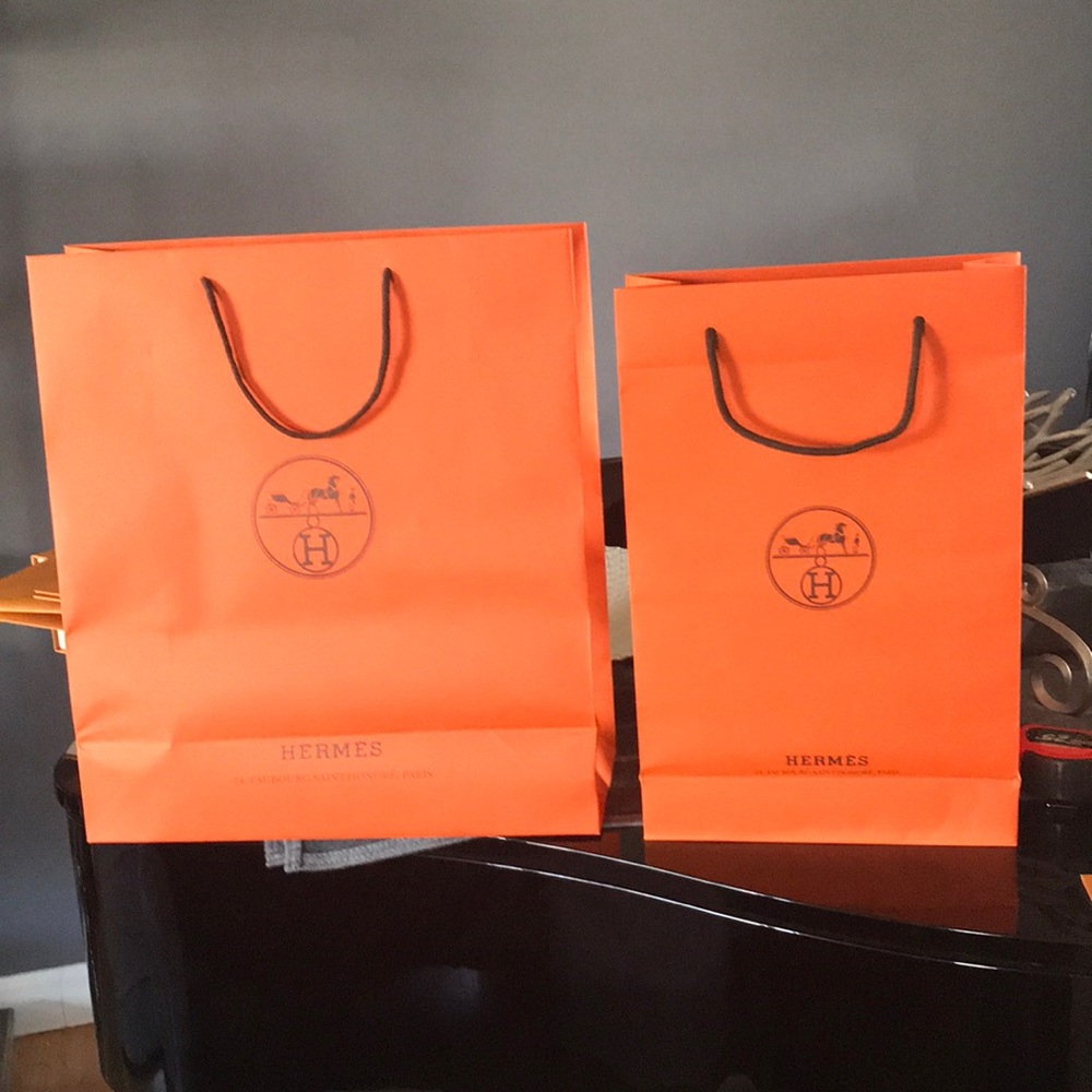 Hermes set of 2 shopping bags